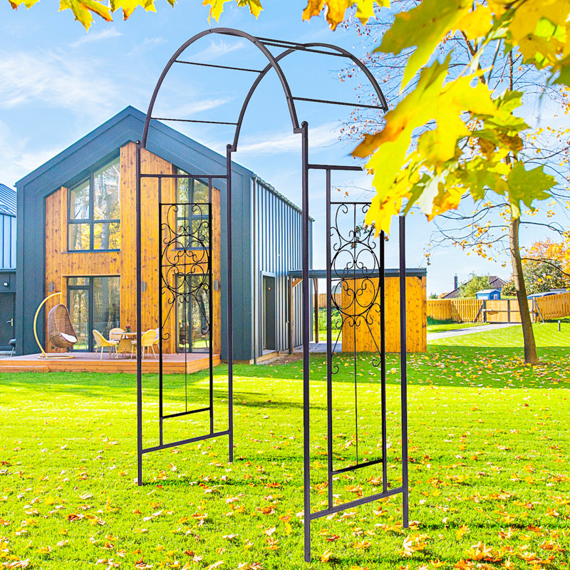 OUTOUR 84'' H x 23'' Iron Arched Trellis & Reviews Wayfair